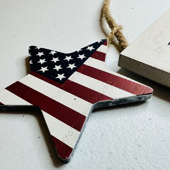 HOME SWEET HOME Patriotic sign Fourth of July Independence Day USA American Flag - Picture 6 of 9